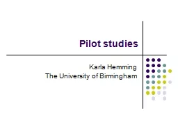 Pilot studies