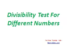 Divisibility Test For