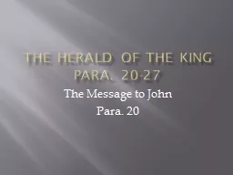 The Herald of the King