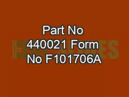 Part No 440021 Form No F101706A