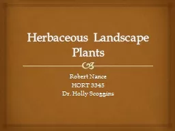 Herbaceous Landscape Plants
