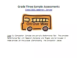 Grade Three Sample Assessments