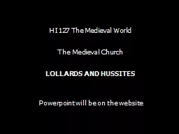 HI127 The Medieval World