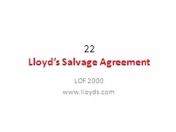 22 Lloyd’s Salvage Agreement