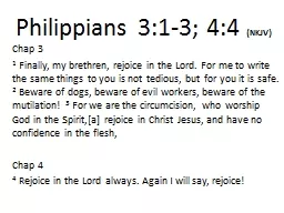 Philippians 3:1-3; 4:4