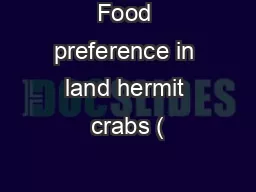 Food preference in land hermit crabs (