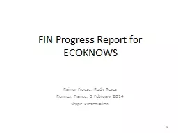 FIN Progress Report for