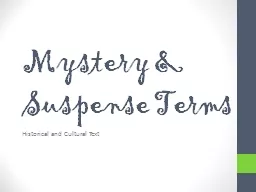 Mystery & Suspense Terms
