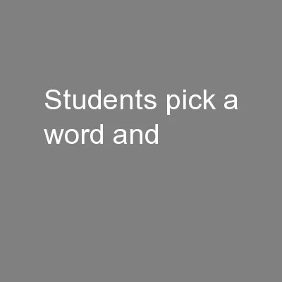 Students pick a word and