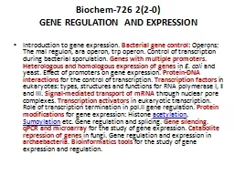 Biochem-726 2(2-0)