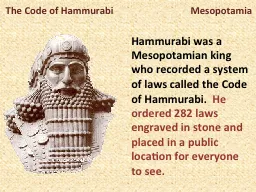 The Code of Hammurabi                                Mesopo