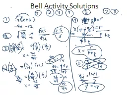 Bell Activity Solutions