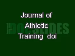 Journal of Athletic Training  doi