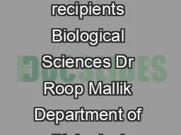 Shanti Swarup Bhatnagar Prize for Science  Technology  List of recipients Biological Sciences
