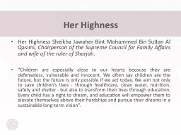Her Highness Sheikha Jawaher Bint Mohammed Bin Sultan Al Qa