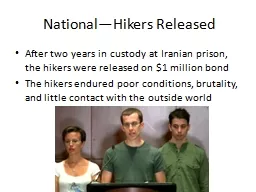 National—Hikers Released