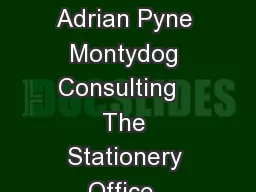 The Stationery Office  White Paper March  Transition into business as usual Adrian Pyne Montydog Consulting   The Stationery Office  Transition into business as usual Contents Introduction and backg