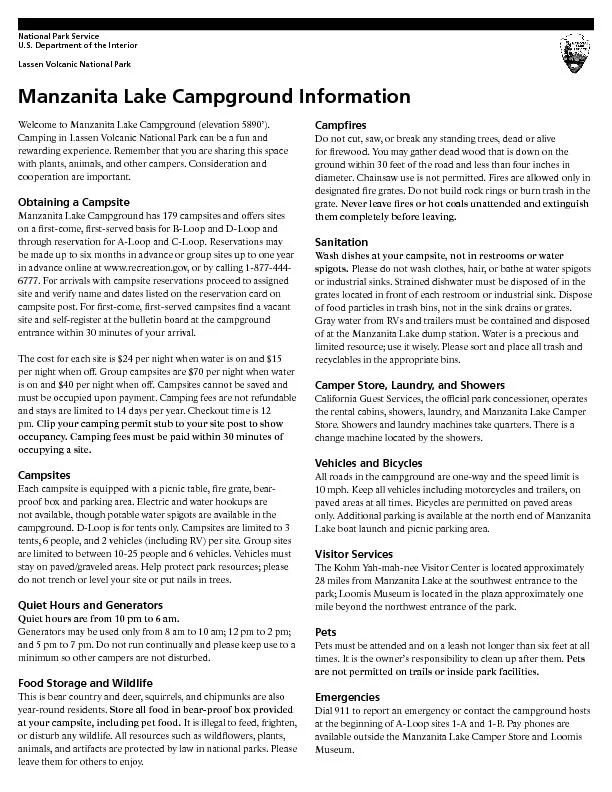 Welcome to Manzanita Lake Campground (elevation 5890’).