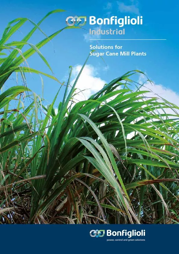 Solutions forSugar Cane Mill Plants