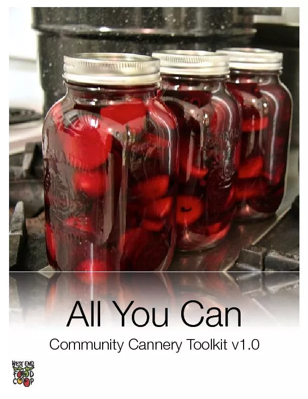 All You CanCommunity Cannery Toolkit v1.0