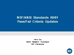 NSF/ANSI Standards 60/61