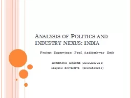 Analysis of Politics and Industry Nexus: India