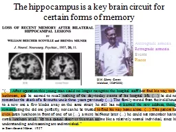 The hippocampus is a key brain circuit for certain forms of