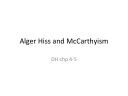 Alger Hiss and McCarthyism