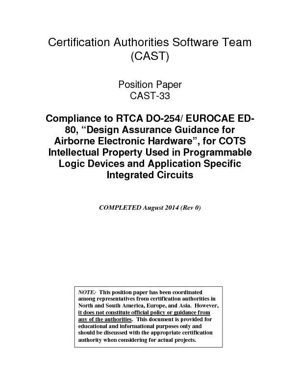 Certification Authorities Software Team (CAST)Position Paper CASTCompl