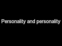 Personality and personality