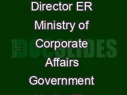 Omce of tbe Regional Director ER Ministry of Corporate Affairs Government of India  Floor