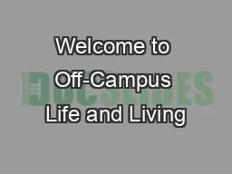Welcome to Off-Campus Life and Living