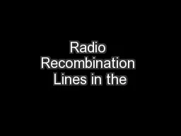 Radio Recombination Lines in the