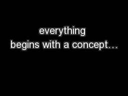 everything begins with a concept…