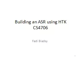 Building an ASR using HTK