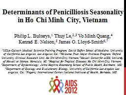 Determinants of Penicilliosis Seasonality in Ho Chi Minh Ci