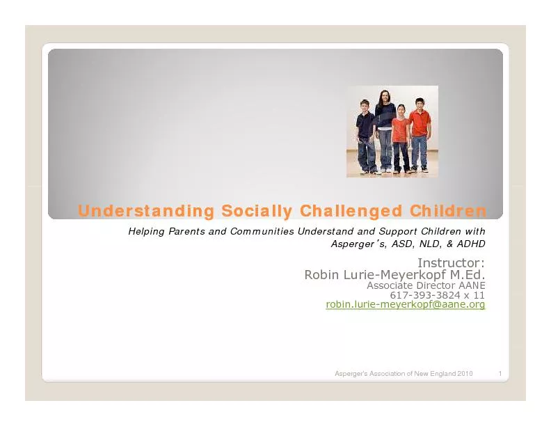 Understanding Socially Challenged ChildrenUnderstanding Socially Chall