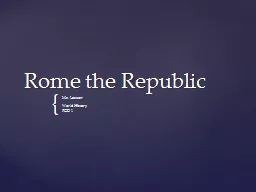 Rome the Republic