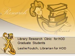Library Research Clinic for HOD Graduate Students