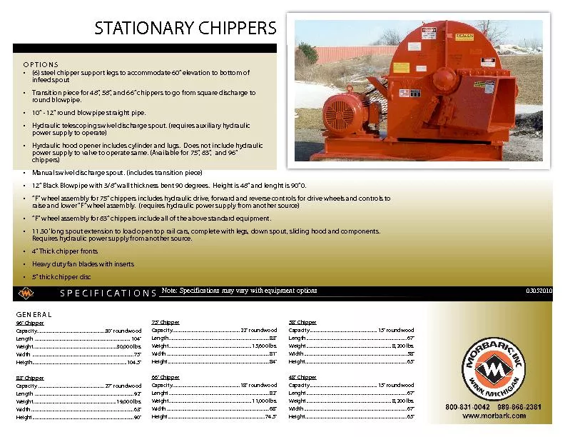 STATIONARY CHIPPERS