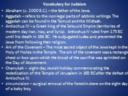 Vocabulary for Judaism