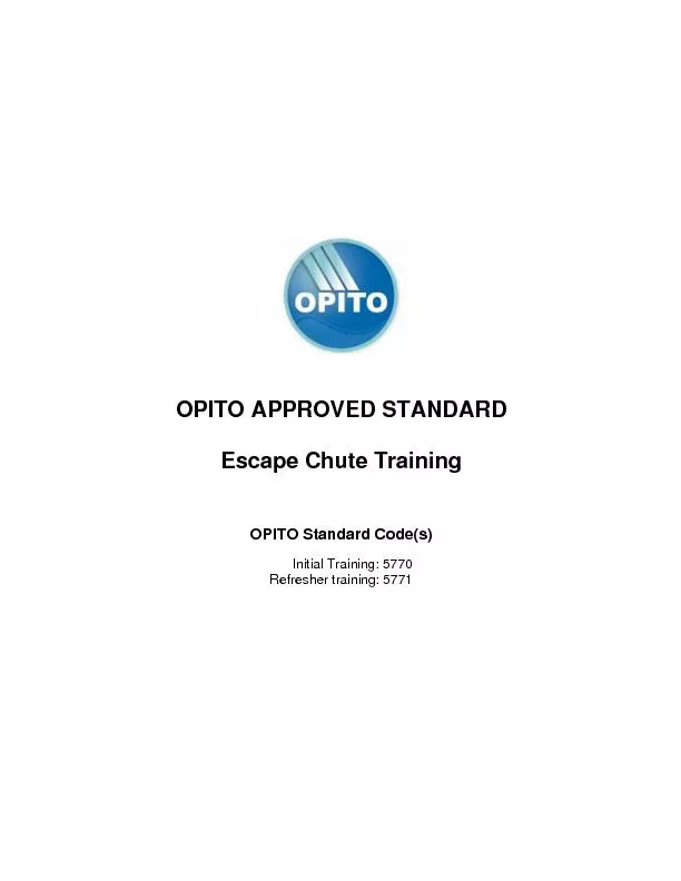 OPITO APPROVED STANDARD