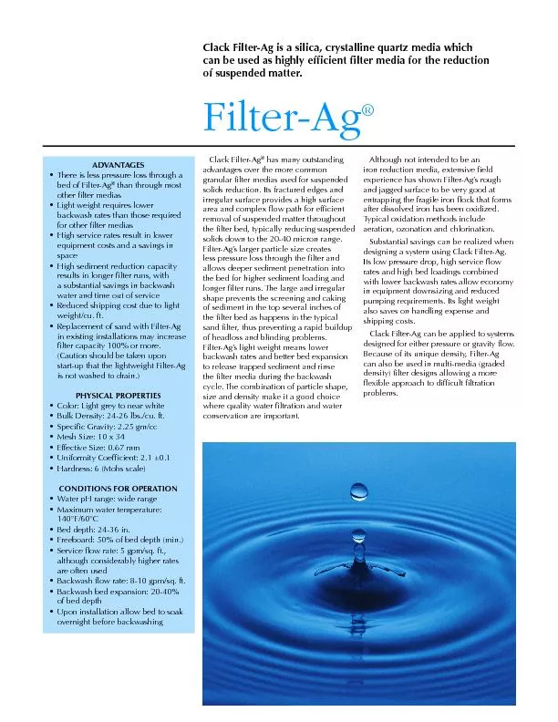 Filter-Ag is a registered trademark of Clack Corporation.The informati