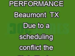 FOR IMMEDIATE RELEASE December    CHRIS TUCKER POSTPONED PERFORMANCE Beaumont  TX Due