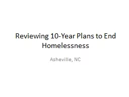 Reviewing 10-Year Plans to End Homelessness
