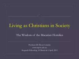 Living as Christians in Society