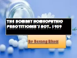 The Bombay Homeopathic Practitioner’s Act, 1959