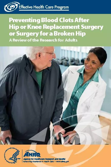 PDF-Preventing Blood Clots After Hip or Knee Replacement Surgery or Surger