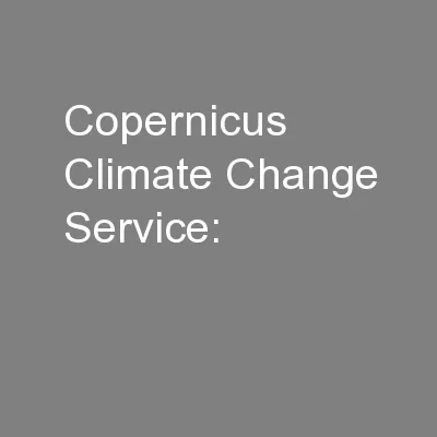 Copernicus Climate Change Service: