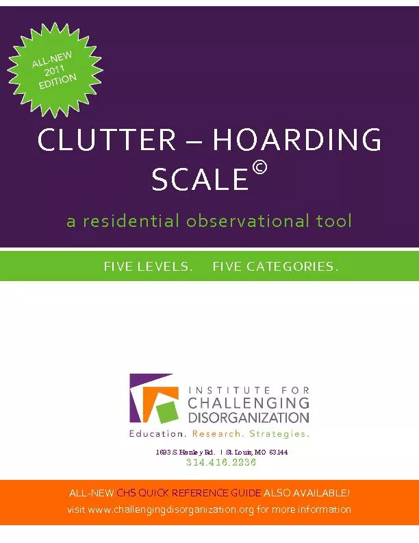CLUTTER HOARDING SCALEa residential observational tool